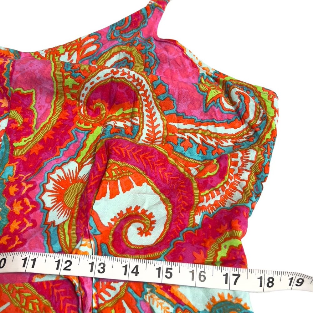 Ivy Street Women's Maxi Sun Dress Pink Paisley Size XL Tie Waist Rayon - Picture 7 of 9